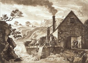 A Forja de Ferro entre Dolgelli e Barmouth em Merionethshire, publicado em 1776 de Paul Sandby